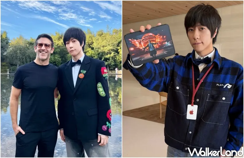 ▲五月天阿信受邀出席Apple發佈會現場,親自搶先體驗最新發表的iPhone Duo摺疊手機。