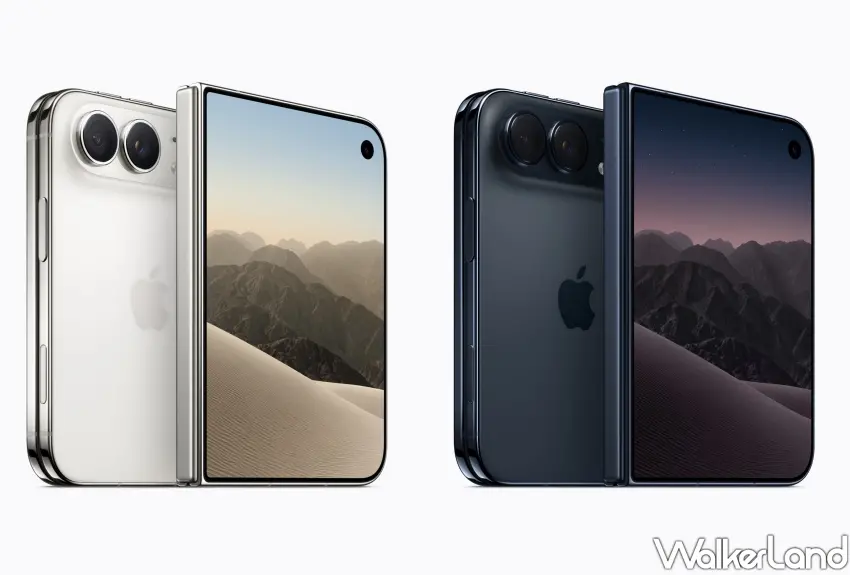 ▲Apple首款摺疊手機iPhone Duo推出星光白色與夜空色,5.4吋外螢幕搭配7.6吋大內螢幕,帶來兼具便攜與大畫面的全新體驗。