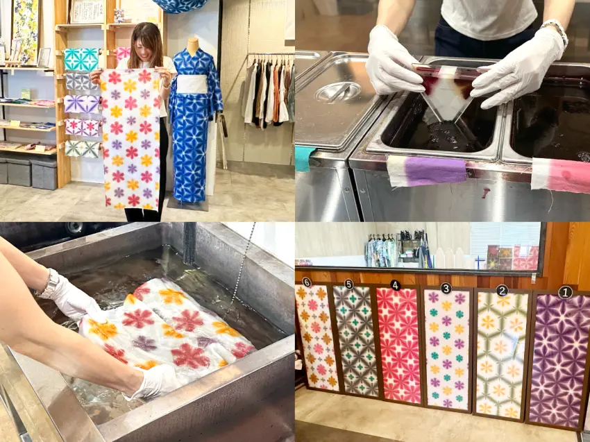 ▲每個人染出的花紋都略有不同。親手DIY專屬染布,把世界唯一的大阪伴手禮帶回台灣吧!