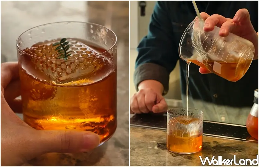 ▲頂尖酒吧以專業調飲工藝將可不可紅烏龍茶葉化為限定酒精特調。(攝影:鄭雅之)