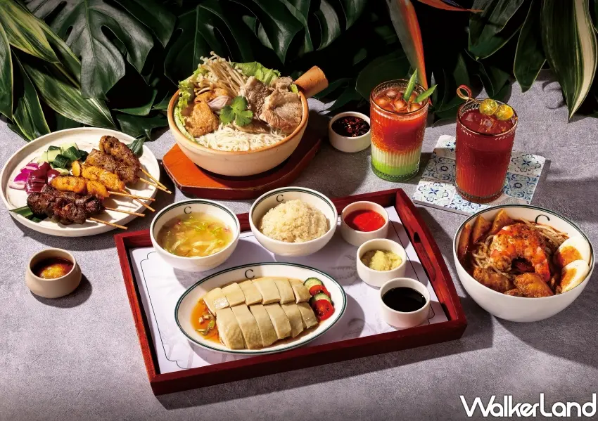 ▲Chatterbox Café 台灣首店匯集新加坡文華雞飯、潮州肉骨茶、叻沙與綜合沙嗲等經典料理，打造豐富多元的南洋餐桌盛宴。