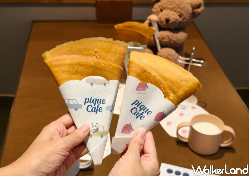 ▲gelato pique cafe兒童餐將可麗餅縮小為迷你尺寸,搭配草莓與車車等童趣造型包裝,打造親子下午茶時光。(攝影:鄭雅之)