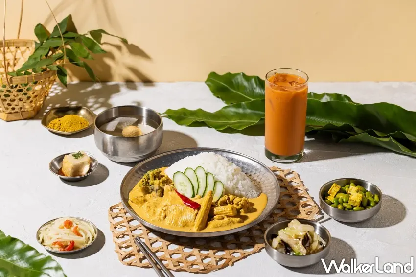 ▲「日日南洋」主打精緻高CP值異國定食,搭配特製小菜與香純泰式奶茶,滿足老饕味蕾。圖/日日南洋提供;窩客島整理