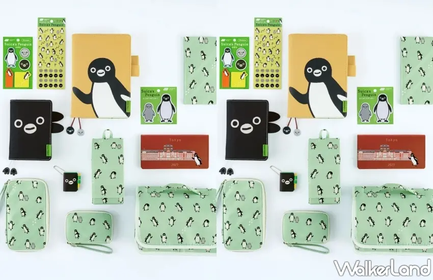 ▲「Hobonichi手帳 x Suica企鵝」聯名全系列 14 款周邊商品集合展示。 圖/ほぼ日提供;窩客島編輯李維唐整理