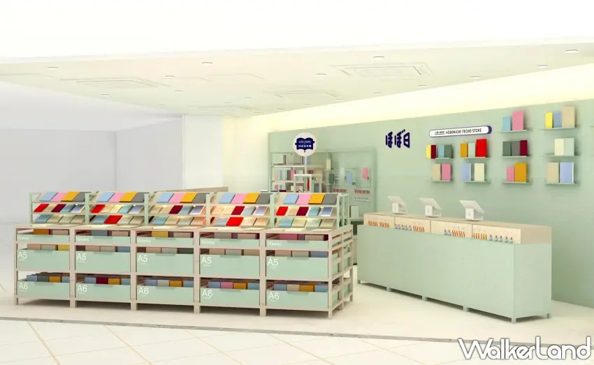 ▲「Hobonichi手帳 Store 東京駅店」旗艦店門市空間陳列與展示區。 圖/ほぼ日提供;窩客島編輯李維唐整理
