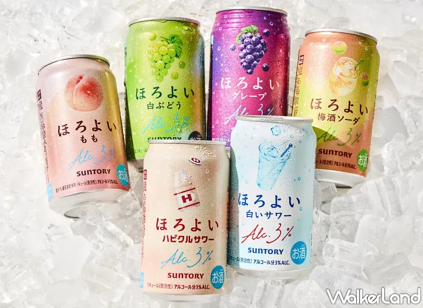 ▲冰鎮過後的罐身透著沁涼水珠,放大版的水果與乳酸圖樣視覺感滿分,搭配極致細緻的氣泡,光是用看的就讓人忍不住想立刻拉開手搖環大口暢飲。圖/三得利提供;窩客島整理