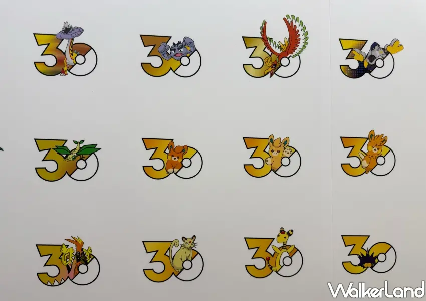 ▲30週年限定寶可夢圖鑑角色一字排開,呈現經典作品的豐富魅力。(攝影:鄭雅之)