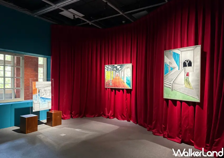 ▲當代館25週年壓軸展!徐笠慈解構當代館拱形走廊、樓梯、展牆等,描繪成記憶中的景觀。(攝影:鄭亦庭)