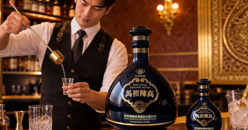 泰山首度推出馬祖高粱70周年7公升紀念酒！限量千瓶極致白瓷與木質底座，買就送精美禮盒與專屬瓷杯