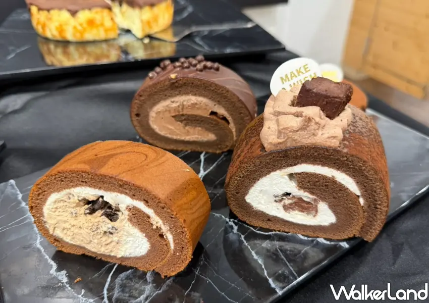▲亞尼克攜手貝可拉推出多款精品巧克力甜點,包含生乳捲、巴斯克起司蛋糕與生巧克力蛋糕。(攝影:鄭亦庭)