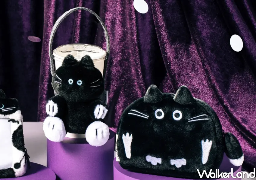 ▲星巴克萬聖節限定「黑貓精靈樂團」絨毛杯套與造型零錢包,俏皮立體黑貓設計讓手搖杯與日常外出配件增添滿滿萌感。