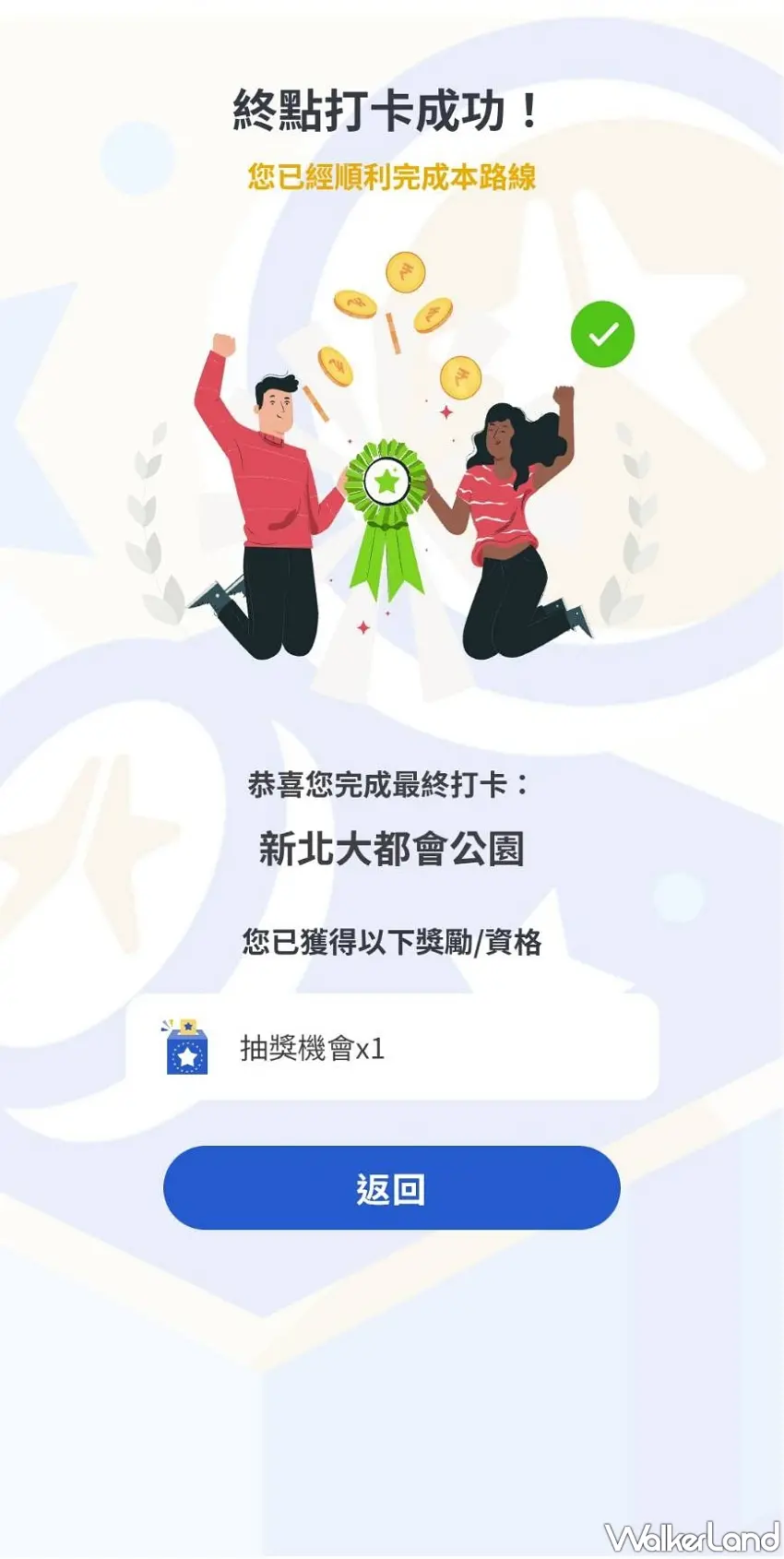 ▲拿出手機打開APP,輕鬆踩點解鎖任務,看到畫面跳出打卡成功瞬間真的超級療癒,只要走完指定景點就能輕鬆累積1次抽獎機會,解鎖越多的不同路線,離夢幻大獎就更近一步。圖/新北市政府觀光旅遊局提供;窩客島整理