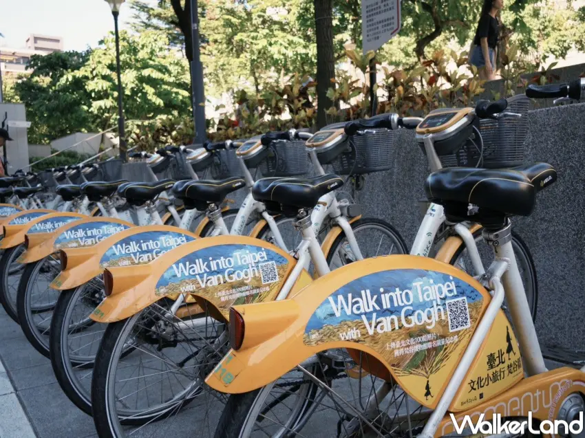 ▲臺北文化小旅行梵谷篇特別聯手YouBike、U-Sport臺北樂運動,YouBike站點與單車上也出現梵谷畫作。