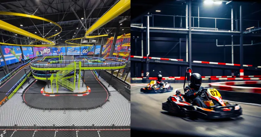 ▲樂園核心重頭戲「Battle Drift Kart」,擁有全亞洲最大規模的室內甩尾卡丁車賽道。橫跨1至3樓的雙層立體軌道與380公尺賽道,讓人在安全環境下享受過彎飆速快感。