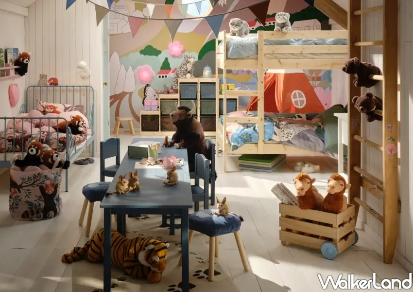 ▲IKEA全新ALPTALL系列打造充滿喜馬拉雅自然氛圍的親子兒童房佈置空間。