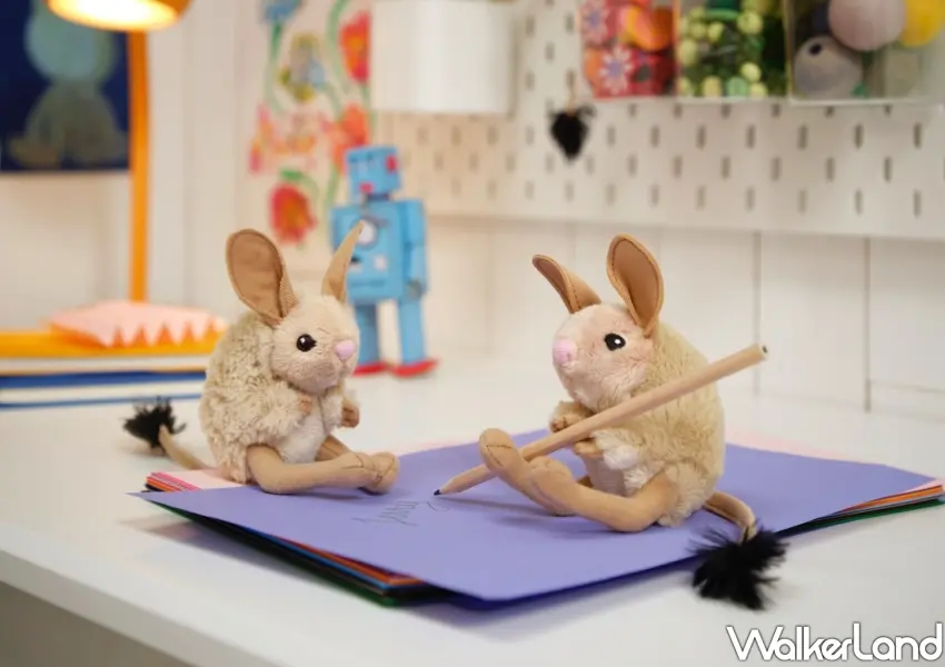 ▲IKEA ALPTALL長耳跳鼠填充玩具還原大耳朵與超強跳躍力特色。