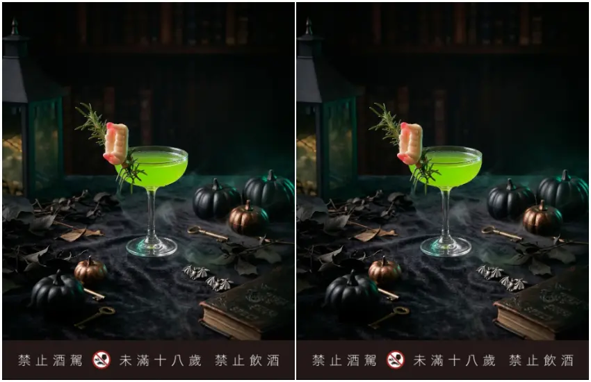 ▲女巫毒液 WITCH'S VENOM 280元+10%,蜜多麗與伏特加交織熱帶果香,呈現神秘幽綠色澤,搭配迷迭香女巫掃帚裝飾。