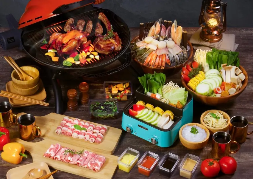 ▲入住晚餐供應BBQ火烤饗宴,享受熱鬧歡聚露營氣氛。