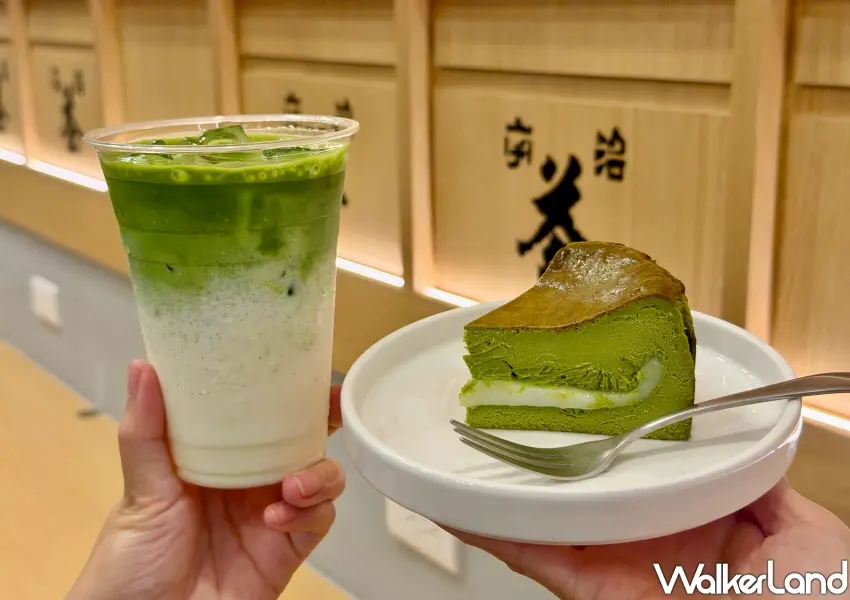 ▲10月24日與25日週末加碼買抹茶拿鐵送辻利抹茶麻糬巴斯克,口感綿密且藏有Q彈麻糬。