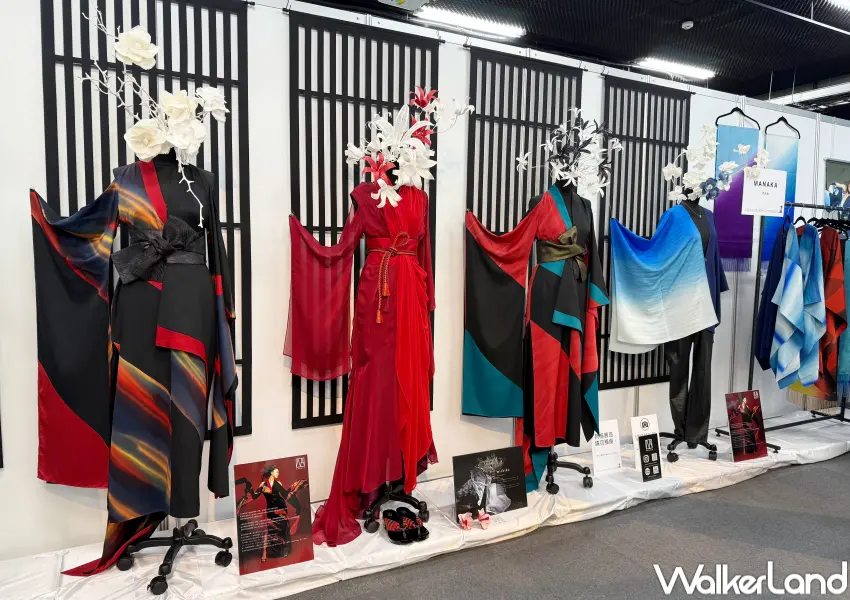 ▲台灣最大東京和服展於空總展出超過50件和服、14場舞台表演、手作體驗等。(攝影:鄭亦庭)
