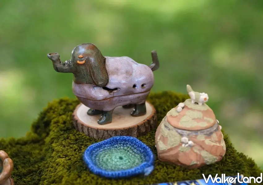 ▲台灣原創陶瓷品牌熲之形展出溫潤獨特的造型陶瓷作品,傳遞滿滿手作生活質感與療癒魅力。