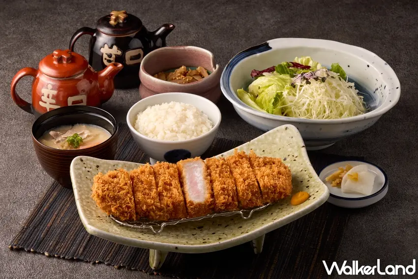 ▲喜歡大口吃肉的人,這份厚切里肌豬排套餐很值得關注!職人手工厚切約2至3公分,金黃麵衣包住厚實粉嫩的豬肉,搭配白飯、湯品與滿滿高麗菜絲,整套吃起來相當有飽足感。平埔黑豚厚切里肌豬排套餐售價540元。圖/勝勢日式豬排提供;窩客島整理