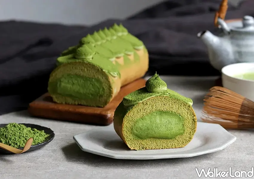 ▲選用京都宇治抹茶粉製作「矢野園濃抹抹生乳捲」,濃厚抹茶內餡搭配抹茶乳酪巧克力與細密戚風蛋糕,是抹茶控到淡水必吃的熱門甜點。