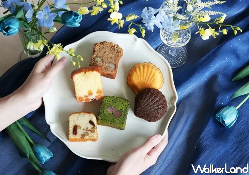 ▲人氣燒菓子系列包含磅蛋糕、費南雪與瑪德蓮,主打減糖配方與扎實濕潤口感,開幕期間享買四送一超值優惠。