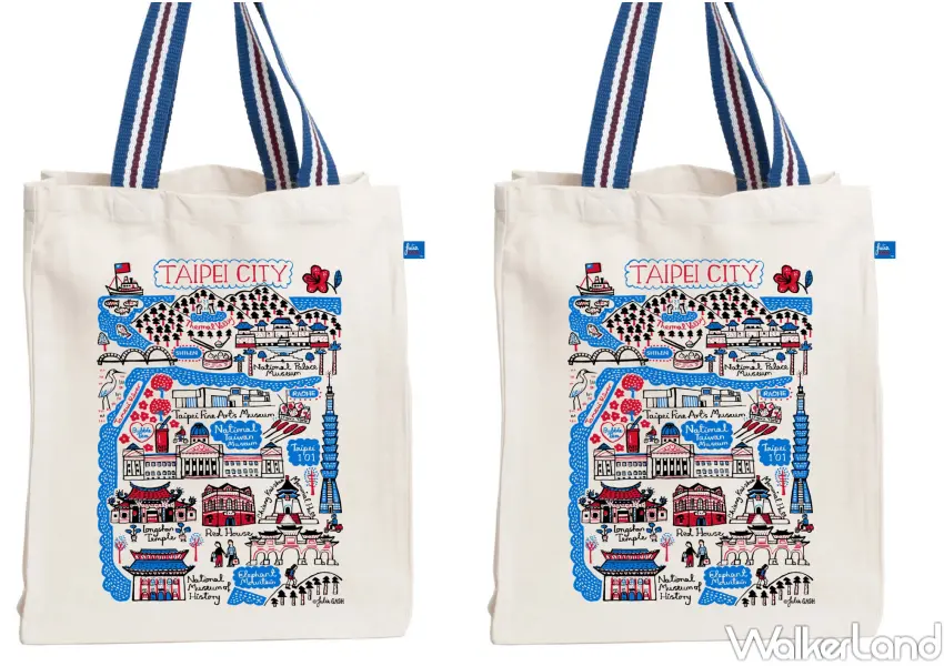 ▲台北城市地圖托特包於10/29 14點在TAIPEI 101 Gift Shop開賣，前30名顧客可以獲得 Julia Gash親筆簽名。