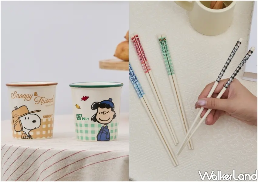 ▲採用細膩陶瓷材質打造的「SNOOPY陶瓷馬克杯」與「SNOOPY陶瓷筷」,印上冬日格紋與可愛角色,為餐桌妝點滿滿儀式感。