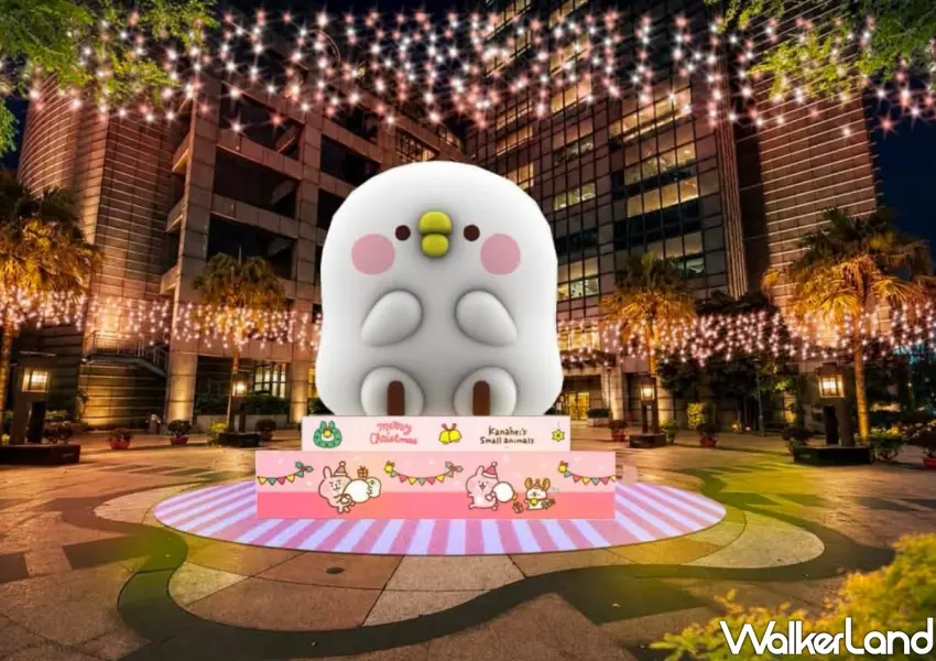 ▲2026新北歡樂耶誕城戶外燈區設置呆萌P助大型公仔,結合聖誕歡樂圖騰與浪漫燈串,吸引眾多粉絲前來拍照打卡。