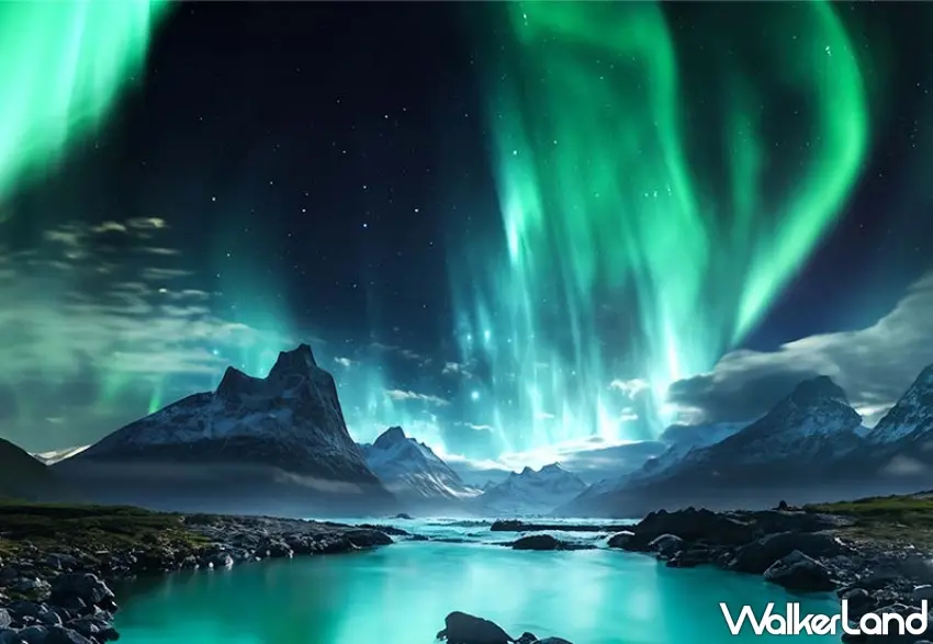 ▲滿天綠色極光像絲帶般在夜空中舞動,映照著雪山與湖面,夢幻程度讓人捨不得眨眼。2026 ITF旅展集結多款極光主題行程,想親眼收藏北國限定的浪漫夜景,這次可以好好規劃一趟追光之旅。圖/永信旅遊提供;窩客島整理