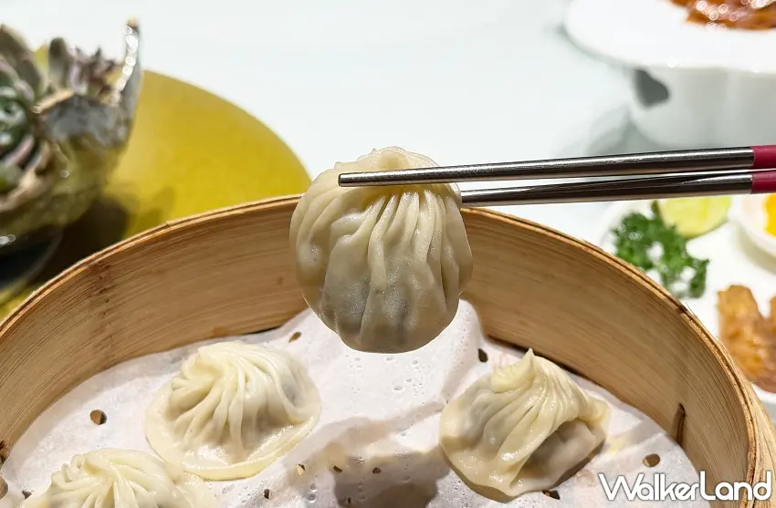 ▲小籠包控看到這籠應該很難忍住,細緻摺紋從薄薄的麵皮一路收攏到頂端,圓潤飽滿的小籠包整齊放在竹蒸籠裡。輕輕夾起一顆,最期待的就是咬開麵皮後,品嚐肉餡與鮮美湯汁交融的經典滋味。圖/劉家宴提供;窩客島整理