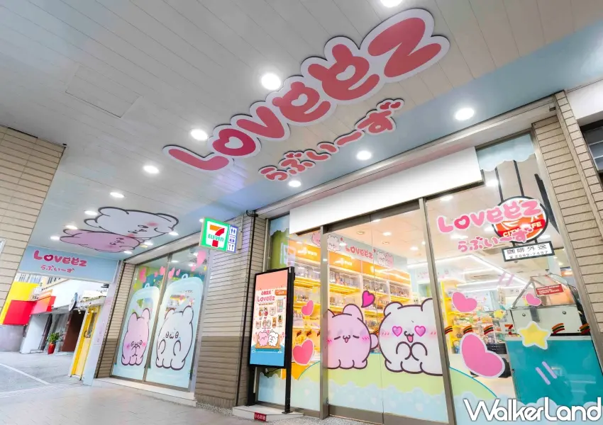 ▲7-ELEVEN打造主題門市,店外與牆面呈現皮皮與琪琪的戀愛日常,吸引粉絲專程前往打卡拍照。