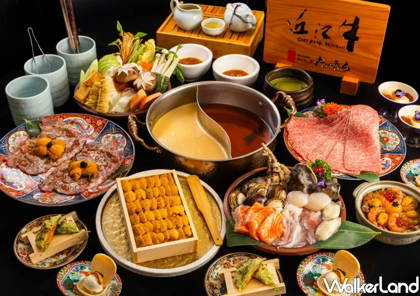 ▲二本松涮涮屋推出極上雲丹銘柄近江和牛宴雙人套餐，嚴選頂級日本和牛與北海道海膽打造七品奢華秋日海陸饗宴。   