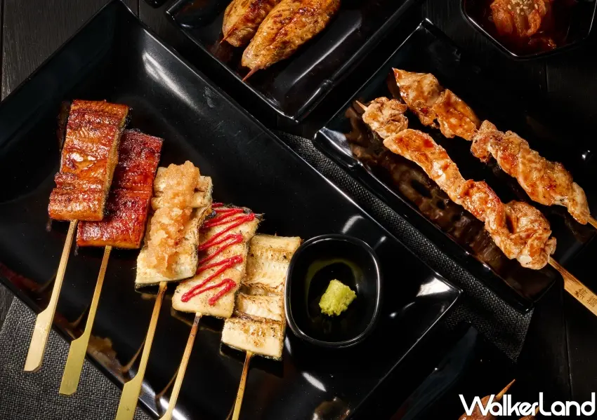 ▲全台首家複合式居酒屋提供豐富多元的串燒與白燒鰻魚等特色料理,適合三五好友夜晚聚餐小酌配小菜。