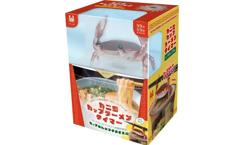 日本爆紅蟹形杯麵計時器！日本TBS 節目推薦多功能設計兼具筷子架與蓋麵神器。