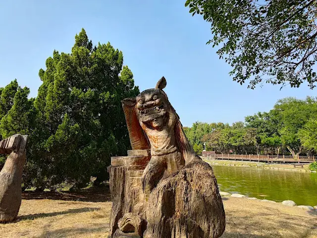 溪州公園 - 綠意湖 - 樹雕 - 舞龍舞獅