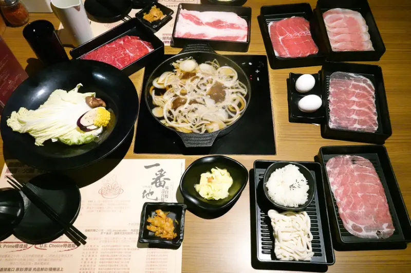 台北市中正區Prime級牛肉、現切肉片吃到飽，這家壽喜燒真的猛！自助吧超豐富！冷熱飲無限供應的一番地壽喜燒開封店