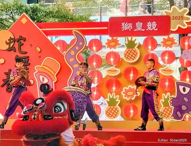 新光三越信義新天地香堤大道廣場「2025獅皇競-金獅納福展鴻圖」--- 基隆呂師傅龍獅團表演( Dragon and Lion tradional Chinese dance group performance during the period of CNY), Taipei, Taiwan, SJKen, Jan 30, 2025.