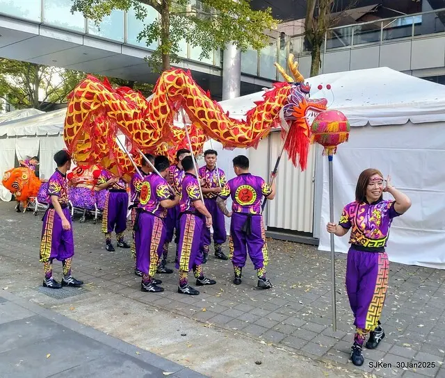 新光三越信義新天地香堤大道廣場「2025獅皇競-金獅納福展鴻圖」--- 基隆呂師傅龍獅團表演( Dragon and Lion tradional Chinese dance group performance during the period of CNY), Taipei, Taiwan, SJKen, Jan 30, 2025.