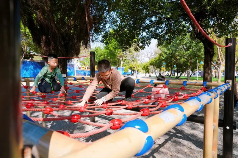 全台最長32M雙軌滑索「台中中央公園飛行美樂地」，主題式飛行