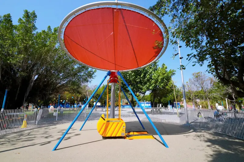 全台最長32M雙軌滑索「台中中央公園飛行美樂地」，主題式飛行