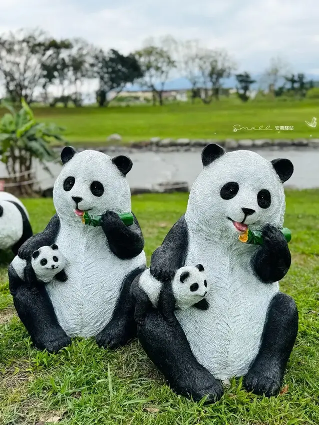 【安農溪驛站】超萌貓熊藝術裝置現身安農溪畔，快來拍照打卡遛小
