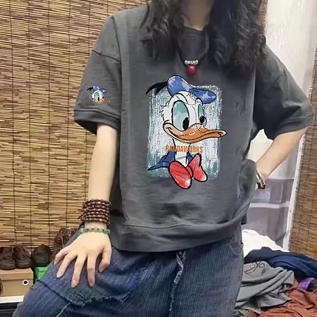🦆迪士尼唐老鴨印花純棉短袖T恤｜可愛 × 舒適 × 經典再現0002.png