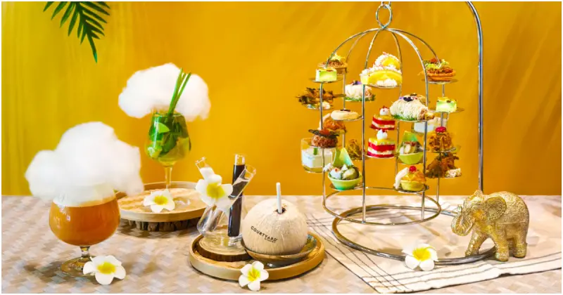 一秒飛曼谷！六福萬怡「泰味鳥籠下午茶」雙人24件點心 3款特調，限時優惠。