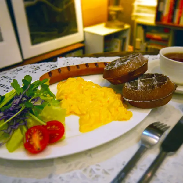 來份美味的鬆餅早餐吧!!