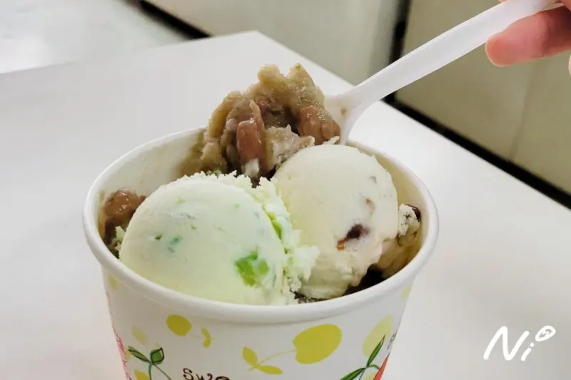 [嘉義東區]北楓彎豆冰 冰淇淋蛋糕-嘉義本店。甜度剛剛好吃不膩的古早冰老店