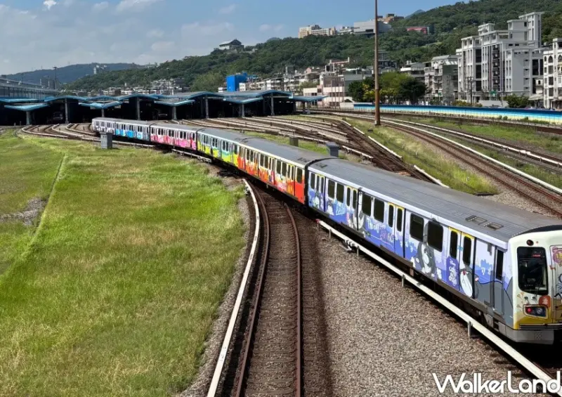 4米魯斯佛貓奴尖叫！台北捷運Ｘ迪士尼樂園免費拍，全新彩繪列車進站。