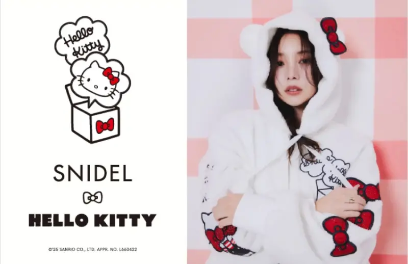 時尚品牌SNIDEL攜手Hello Kitty風靡全球，11款聯名新品夢幻登場，超萌貓耳連帽外套讓你秒變Hello Kitty。